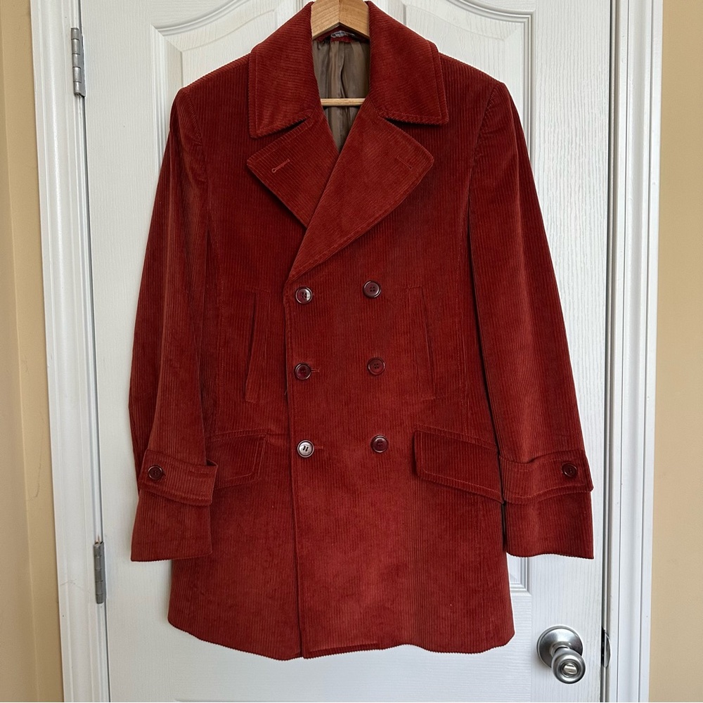 Vintage Corduroy Peacoat Made in Italy Sz 36 Excellent